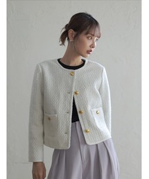 fifth（フィフス）の「ノーカラーツイードジャケット（テーラードジャケット）」