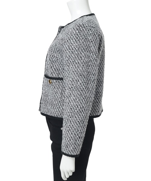 fifth(フィフス)の「ノーカラーツイードジャケット(テーラードジャケット・レディース・ブラック/ブラック×ホワイト/ホワイト・M)」の20枚目の写真