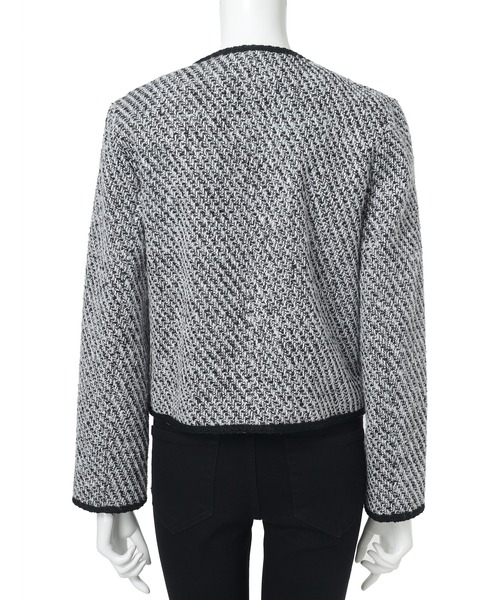 fifth(フィフス)の「ノーカラーツイードジャケット(テーラードジャケット・レディース・ブラック/ブラック×ホワイト/ホワイト・M)」の22枚目の写真