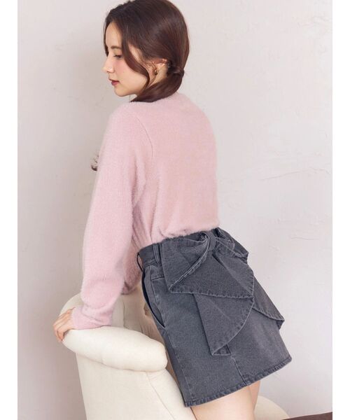 CALNAMUR（カルナムール）の「リボンデニムスカート（デニムスカート・レディース・ブルー/ブラック・X-SMALL/SMALL/MEDIUM）」の3枚目の写真