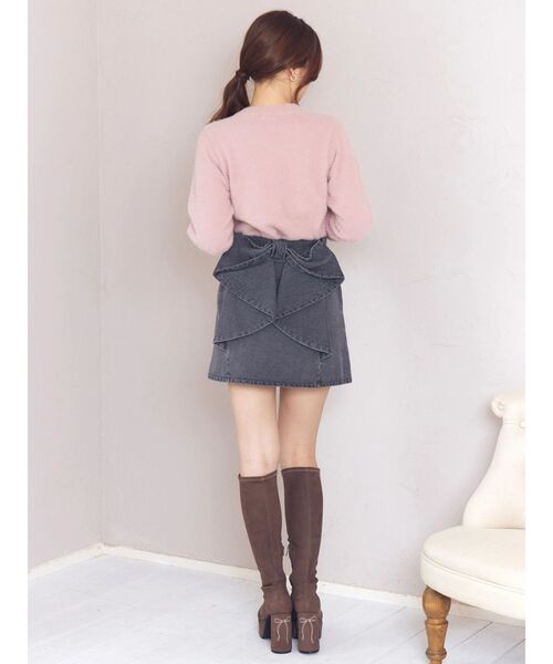 CALNAMUR（カルナムール）の「リボンデニムスカート（デニムスカート・レディース・ブルー/ブラック・X-SMALL/SMALL/MEDIUM）」の4枚目の写真