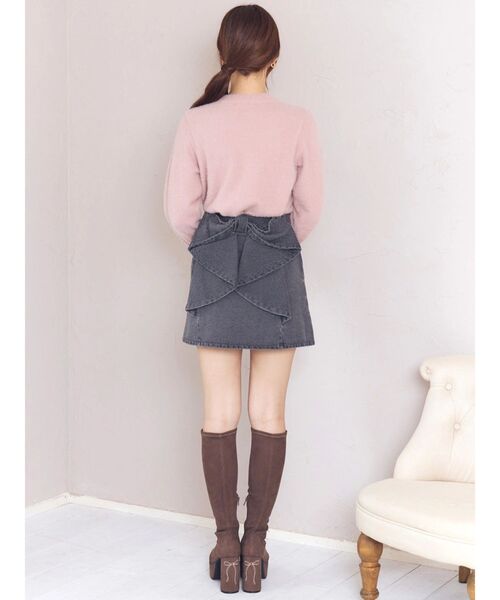 CALNAMUR（カルナムール）の「リボンデニムスカート（デニムスカート・レディース・ブルー/ブラック・X-SMALL/SMALL/MEDIUM）」の5枚目の写真