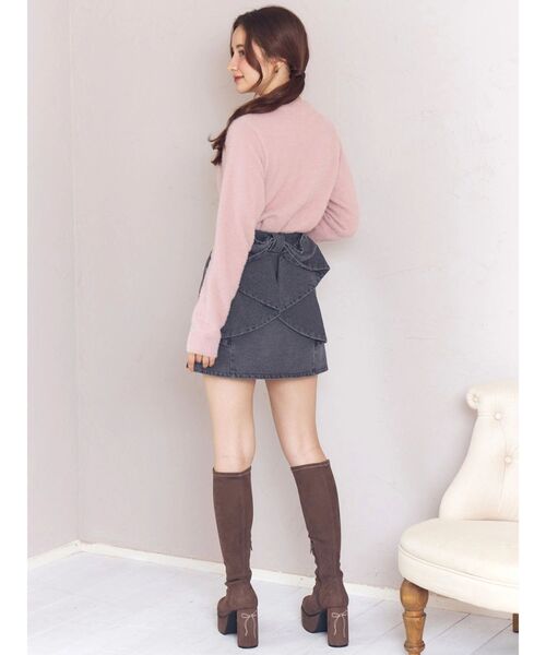 CALNAMUR（カルナムール）の「リボンデニムスカート（デニムスカート・レディース・ブルー/ブラック・X-SMALL/SMALL/MEDIUM）」の6枚目の写真