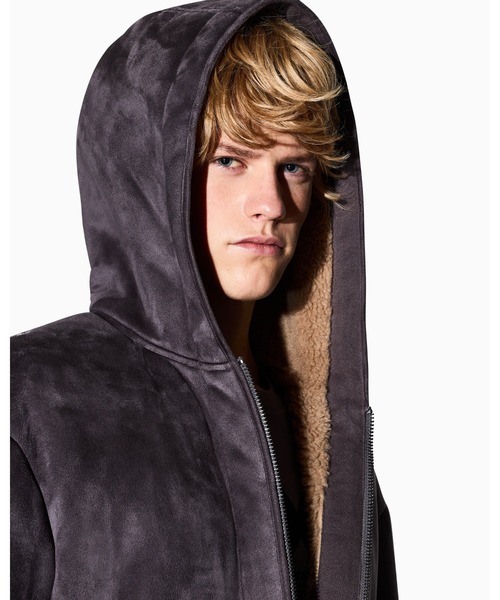 【極美品/XL相当】アルマーニエクスチェンジ ムートン ジャケット 黒 極美品/XL相当】アルマーニエクスチェンジ ムートン ジャケット