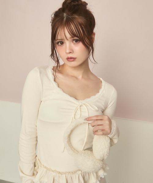 【タグ付き】ペプラムフリルトップス セール】ペプラムフリルトップス（Tシャツ/カットソー