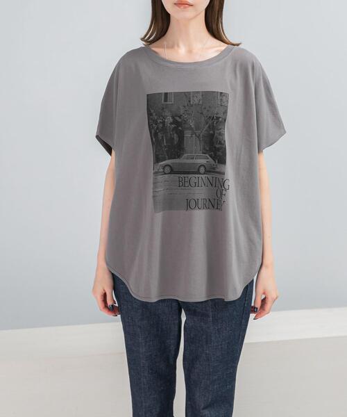 URBAN RESEARCH ROSSO WOMEN（アーバンリサーチ　ロッソ）の「CHIGNON　photo　ドルマンカットソー（Tシャツ/カットソー・レディース・アイボリー/チャコールグレー・FREE）」の10枚目の写真