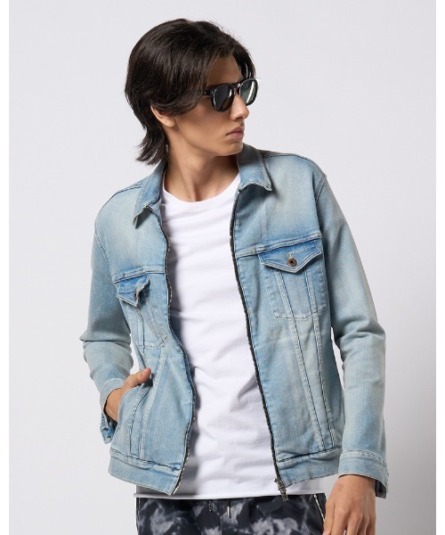 wjk（ダヴルジェイケイ）の「denim zip blouson（ブルゾン・メンズ・ブルー系その他/ライトグレー/ライトブルー・SMALL/MEDIUM/LARGE/X-LARGE）」の2枚目の写真