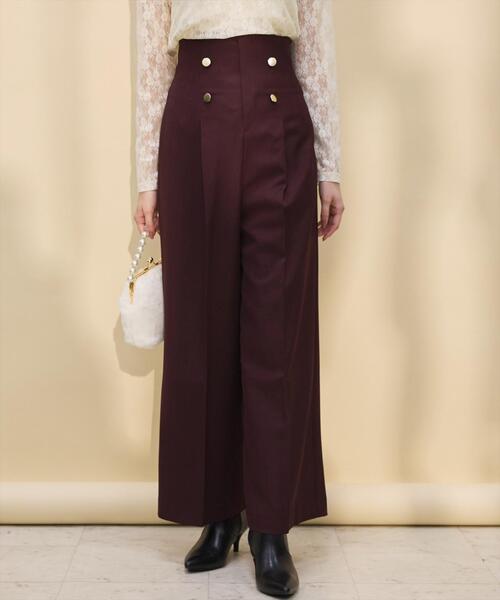 SWINGLE（スウィングル）の「金ボタンノーブルワイドパンツ（その他パンツ・レディース・ダークブルー/ブラック系その他5/ボルドー・MEDIUM/SMALL）」の5枚目の写真