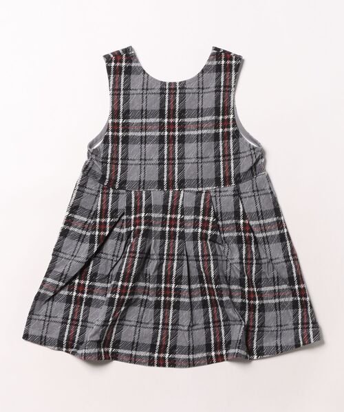 HAKKA KIDS（ハッカキッズ）の「タータンチェックプリントストレッチカットソージャンパースカート（ジャンパースカート・キッズ・グレー/ネイビー・110cm/130cm/120cm/100cm）」の3枚目の写真