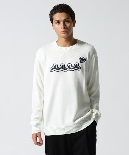 muta marine(ムータ・マリン)の「muta MARINE/ムータ マリン/別注 WAVE CREW KNIT(ニット/セーター・メンズ・ネイビー/ホワイト・L/M/XL)」の8枚目の写真