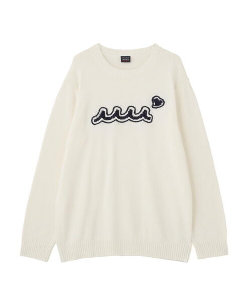 muta marine(ムータ・マリン)の「muta MARINE/ムータ マリン/別注 WAVE CREW KNIT(ニット/セーター・メンズ・ネイビー/ホワイト・L/M/XL)」の9枚目の写真