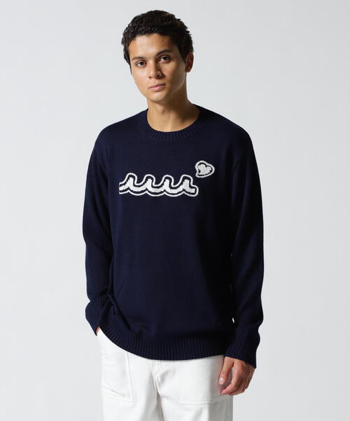 muta marine(ムータ・マリン)の「muta MARINE/ムータ マリン/別注 WAVE CREW KNIT(ニット/セーター・メンズ・ネイビー/ホワイト・L/M/XL)」の15枚目の写真