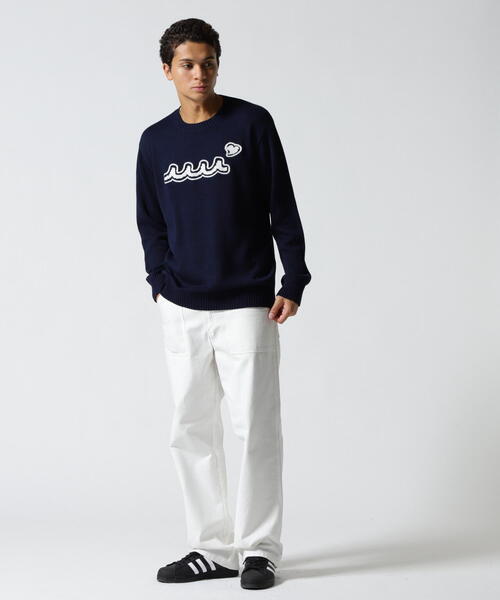 muta marine(ムータ・マリン)の「muta MARINE/ムータ マリン/別注 WAVE CREW KNIT(ニット/セーター・メンズ・ネイビー/ホワイト・L/M/XL)」の16枚目の写真