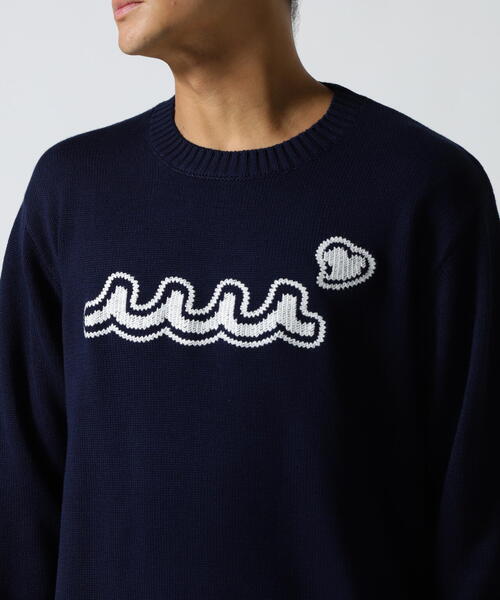 muta marine(ムータ・マリン)の「muta MARINE/ムータ マリン/別注 WAVE CREW KNIT(ニット/セーター・メンズ・ネイビー/ホワイト・L/M/XL)」の19枚目の写真