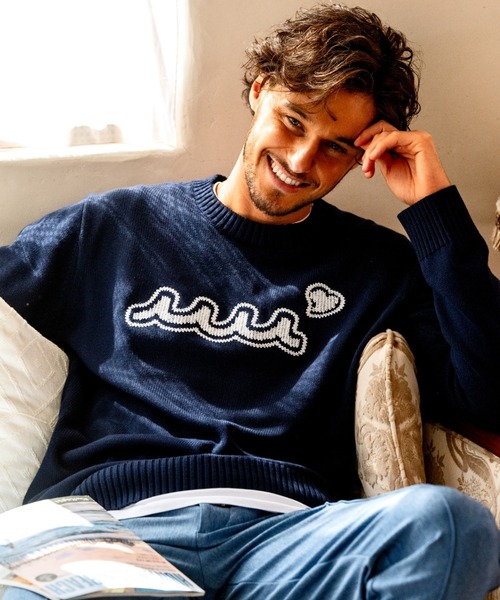 ムータマリン　ニットセーター muta MARINE/ムータ マリン/別注 WAVE CREW KNIT（ニット/セーター
