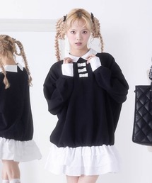 FickleBebe（フィクルベベ）の「リボンボンディングコンビワンピース（ワンピース）」