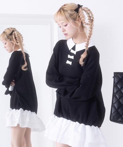 ボンディングリボンワンピース Recommend Item ボンディングリボンワンピース color WHITE/GRAY/BLACK