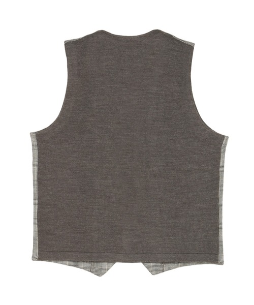 BRICK HOUSE by TOKYO SHIRT（ブリックハウス）の「【東京シャツ×gim(R) 】前身カットソー チェック柄 ジレ（ベスト・メンズ・グレー・LL/XL/M/L）」の3枚目の写真
