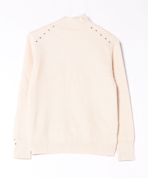 Lace Ladies(レースレディース)の「ハイネック メタル パーツ リブニット プルオーバー(ニット/セーター・レディース・ブラック/アイボリー/ベージュ/ブラウン・FREE)」の12枚目の写真