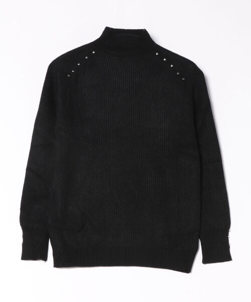 Lace Ladies(レースレディース)の「ハイネック メタル パーツ リブニット プルオーバー(ニット/セーター・レディース・ブラック/アイボリー/ベージュ/ブラウン・FREE)」の13枚目の写真