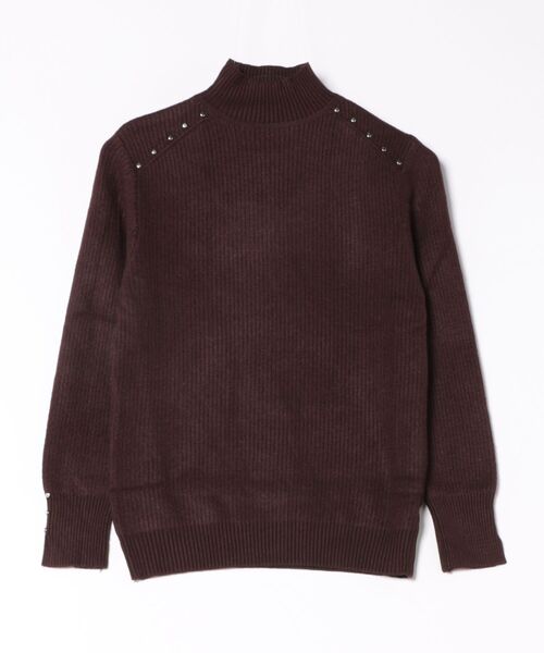 Lace Ladies(レースレディース)の「ハイネック メタル パーツ リブニット プルオーバー(ニット/セーター・レディース・ブラック/アイボリー/ベージュ/ブラウン・FREE)」の14枚目の写真