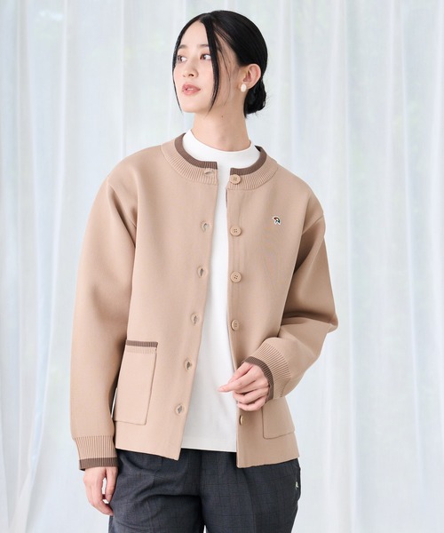 Arnold Palmer（アーノルドパーマー）の「アクセントライン ニットカーデ（カーディガン/ボレロ・レディース・ワイン/グレー/ベージュ・M/L/S）」の2枚目の写真