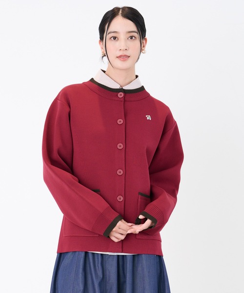 Arnold Palmer（アーノルドパーマー）の「アクセントライン ニットカーデ（カーディガン/ボレロ・レディース・ワイン/グレー/ベージュ・M/L/S）」の3枚目の写真