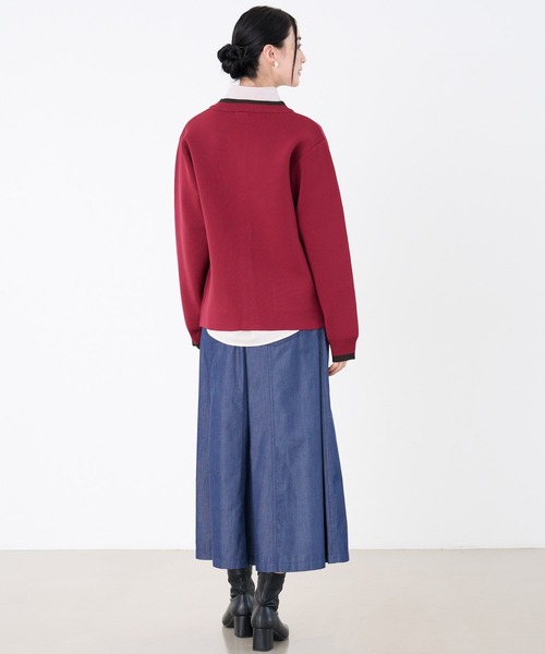 Arnold Palmer（アーノルドパーマー）の「アクセントライン ニットカーデ（カーディガン/ボレロ・レディース・ワイン/グレー/ベージュ・M/L/S）」の15枚目の写真