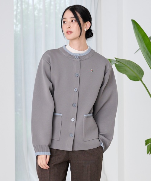 Arnold Palmer（アーノルドパーマー）の「アクセントライン ニットカーデ（カーディガン/ボレロ・レディース・ワイン/グレー/ベージュ・M/L/S）」の7枚目の写真