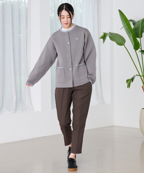 Arnold Palmer（アーノルドパーマー）の「アクセントライン ニットカーデ（カーディガン/ボレロ・レディース・ワイン/グレー/ベージュ・M/L/S）」の6枚目の写真