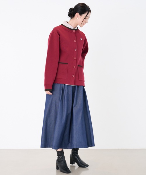 Arnold Palmer（アーノルドパーマー）の「アクセントライン ニットカーデ（カーディガン/ボレロ・レディース・ワイン/グレー/ベージュ・M/L/S）」の9枚目の写真