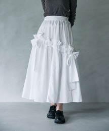 RIBBON DETAIL FRILL SKIRT