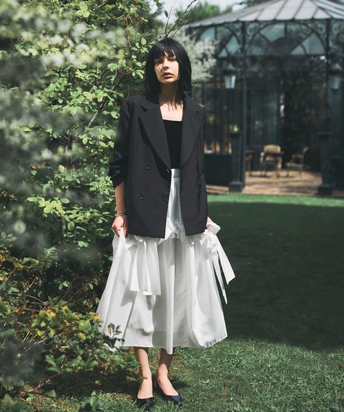 ARVELLIA（アルベリア）の「RIBBON DETAIL FRILL SKIRT（スカート・レディース・ブラック/ホワイト・M）」の15枚目の写真