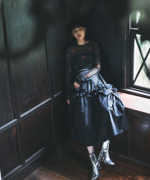ARVELLIA（アルベリア）の「RIBBON DETAIL FRILL SKIRT（スカート・レディース・ブラック/ホワイト・M）」の19枚目の写真