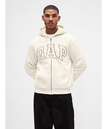 GAP(ギャップ)のリラックスフィット GAPロゴ 裏ボア ジップアップパーカー(パーカー)