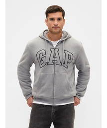 GAP グレー ジップアップパーカー Gap公式オンラインストア | リラックス GAPロゴ ジップアップ