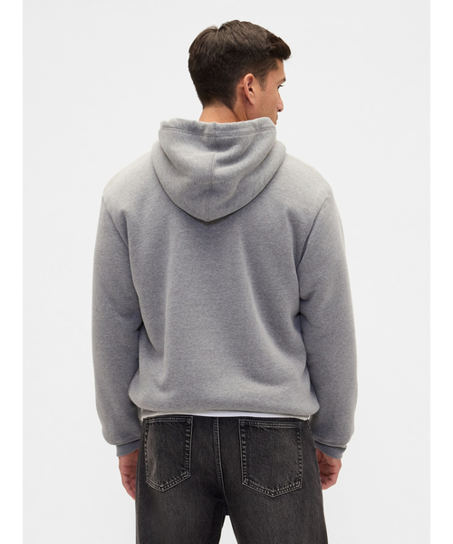 セール】リラックスフィット GAPロゴ 裏ボア ジップアップパーカー