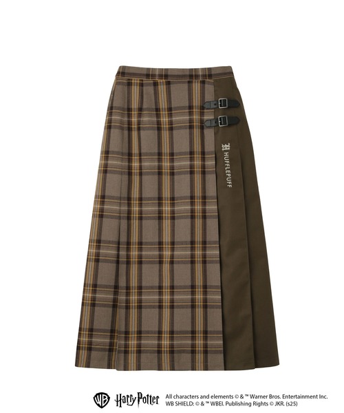 EASTBOY（イーストボーイ）の「ロング スカート チェック×無地 HarryPotter ハリーポッター HOGWARTS ホグワーツ（スカート・レディース・ブラウン系/ダークグリーン系/ブルー系/エンジ・11号/9号）」の2枚目の写真
