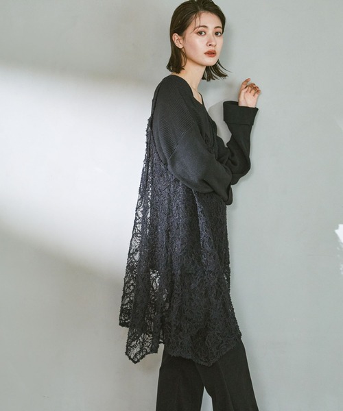 LAKOLE（ラコレ）の「2WAY起毛レースキャミワンピース2 / 611288（ワンピース・レディース・アイボリー/ブラック・FREE）」の8枚目の写真