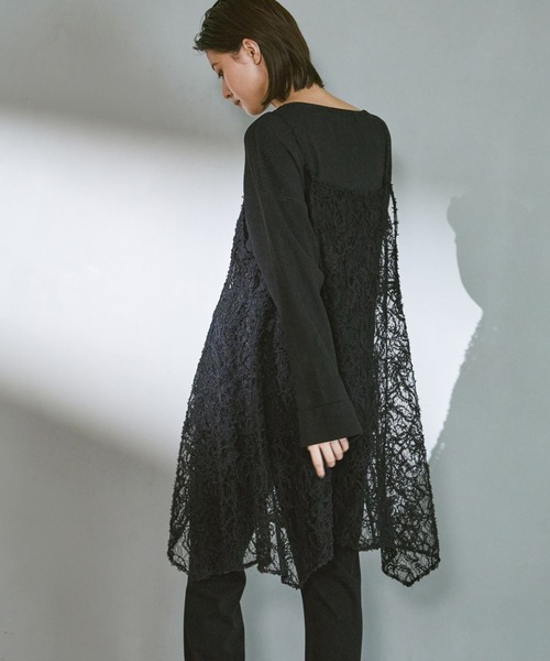 LAKOLE（ラコレ）の「2WAY起毛レースキャミワンピース2 / 611288（ワンピース・レディース・アイボリー/ブラック・FREE）」の12枚目の写真