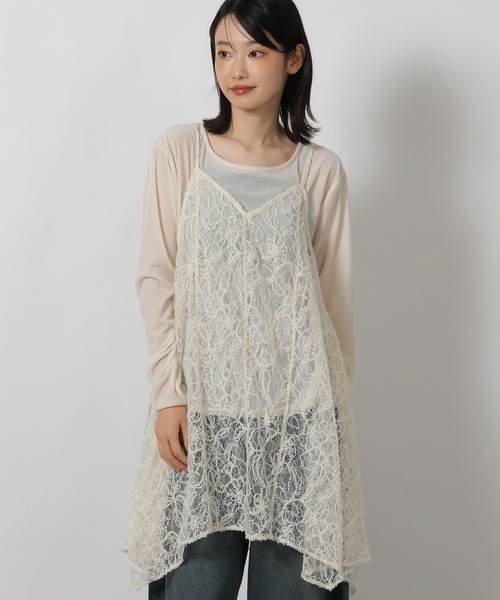 LAKOLE（ラコレ）の「2WAY起毛レースキャミワンピース2 / 611288（ワンピース・レディース・アイボリー/ブラック・FREE）」の17枚目の写真