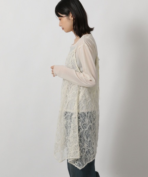 LAKOLE（ラコレ）の「2WAY起毛レースキャミワンピース2 / 611288（ワンピース・レディース・アイボリー/ブラック・FREE）」の18枚目の写真