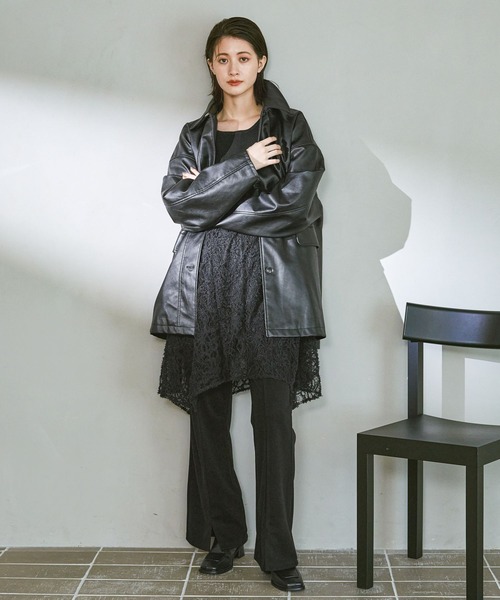 LAKOLE（ラコレ）の「2WAY起毛レースキャミワンピース2 / 611288（ワンピース・レディース・アイボリー/ブラック・FREE）」の3枚目の写真