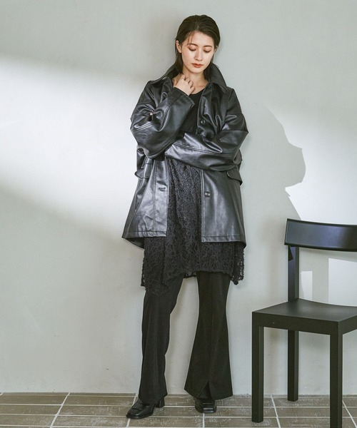 LAKOLE（ラコレ）の「2WAY起毛レースキャミワンピース2 / 611288（ワンピース・レディース・アイボリー/ブラック・FREE）」の4枚目の写真