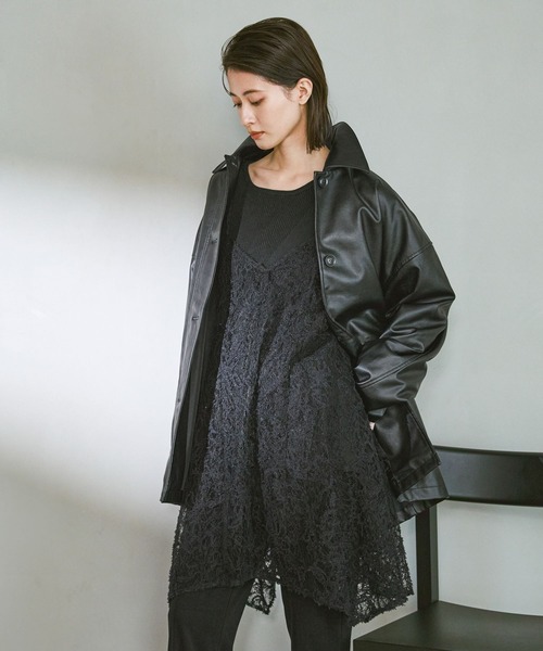 LAKOLE（ラコレ）の「2WAY起毛レースキャミワンピース2 / 611288（ワンピース・レディース・アイボリー/ブラック・FREE）」の5枚目の写真