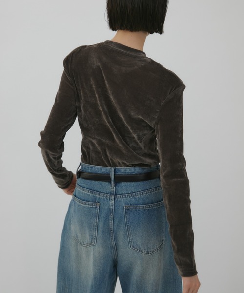 VION（ヴィオン）の「Wide Straight Denim Pants / ワイドストレートデニムパンツ（デニムパンツ・レディース・ブルー/ライトブルー・MEDIUM/LARGE）」の6枚目の写真