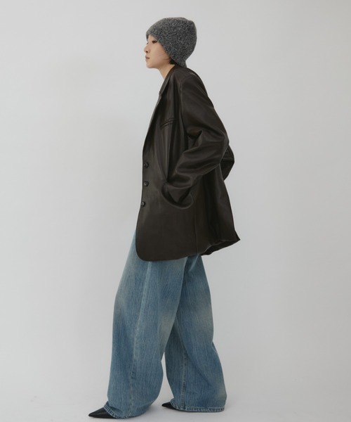 VION（ヴィオン）の「Wide Straight Denim Pants / ワイドストレートデニムパンツ（デニムパンツ・レディース・ブルー/ライトブルー・MEDIUM/LARGE）」の8枚目の写真
