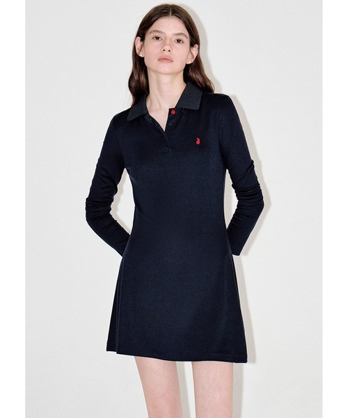 セール】ポロカラー 長袖ミニワンピース FD25L001【Fano Studios