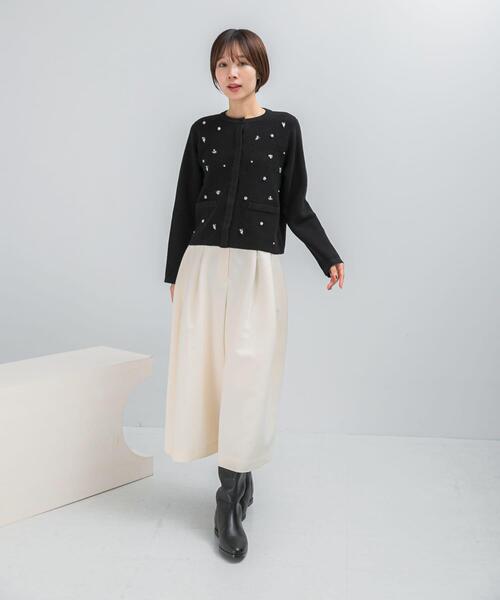 URBAN RESEARCH ROSSO WOMEN（アーバンリサーチ　ロッソ）の「ビジューショートカーディガン（カーディガン/ボレロ・レディース・ブラック/オフホワイト・FREE）」の9枚目の写真