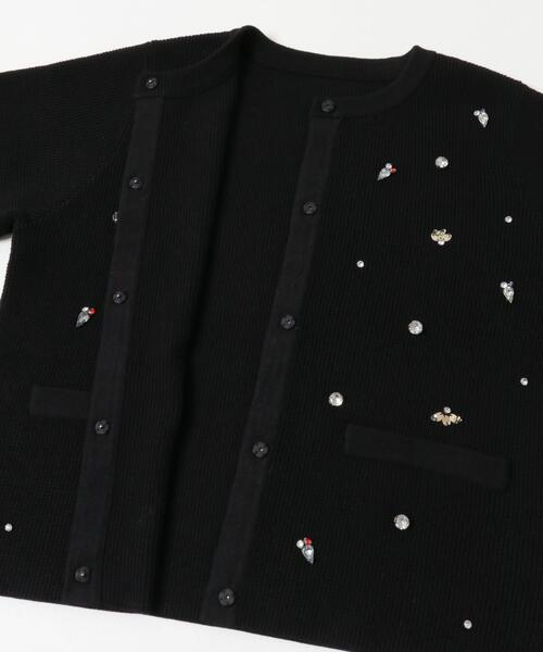 URBAN RESEARCH ROSSO WOMEN（アーバンリサーチ　ロッソ）の「ビジューショートカーディガン（カーディガン/ボレロ・レディース・ブラック/オフホワイト・FREE）」の11枚目の写真